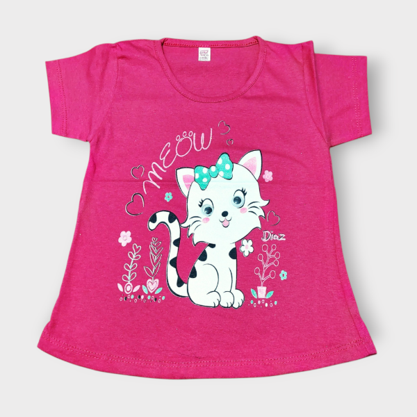 Producto - Remera Beba Ojitos Gatito Fucsia T5