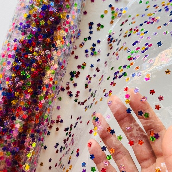 Producto - Cristal transparente florcitas 50cmx1,40cm - LEER CONDICIONES