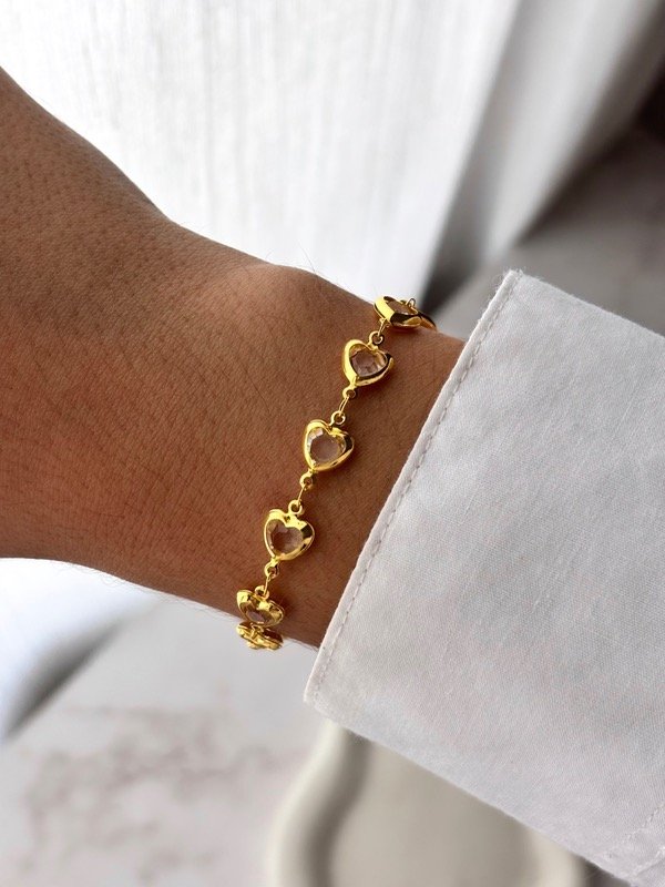 Producto - Pulsera dorada lover cristal