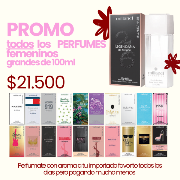 Producto - Perfumes femeninos Millanel de 100ml EN PROMO