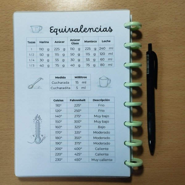 Producto - Recetario de Cocina A5 80 Hojas - Recetas Familiares - 3 al cubo - 4