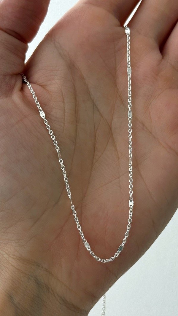 Producto - Cadena fina detalles interc 50cm ACERO BLANCO