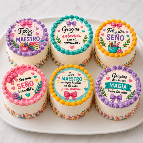 Producto - LAMINA COMESTIBLE DIA DEL MAESTRO TORTAS INDIVIDUALES 3 - 0