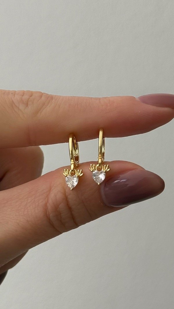 Producto - Argollas 12mm corazón cubic alit ORO LAMINADO