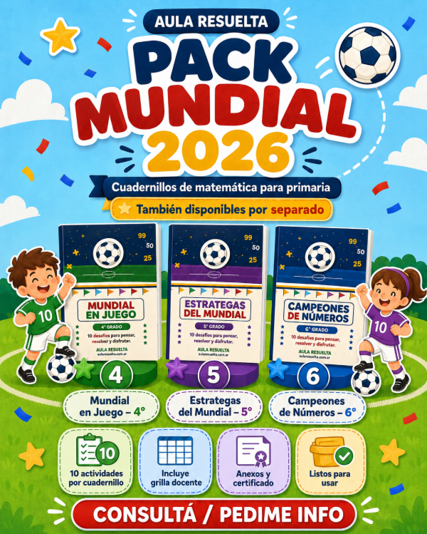 Producto - Pack 4to, 5to y 6to grado Matemáticas y Mundial