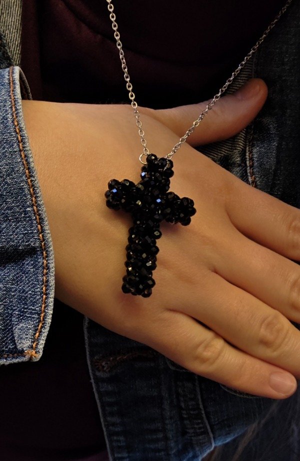 Producto - Collar Cruz de Cristal Noir - (Por encargue) - 3
