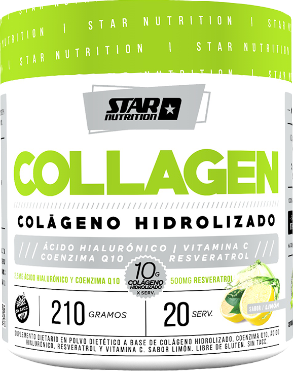 Producto - Colageno Hidrolizado Acido Hialur Q10 Resveratrol 210gr Star Nutrition Sin Tacc