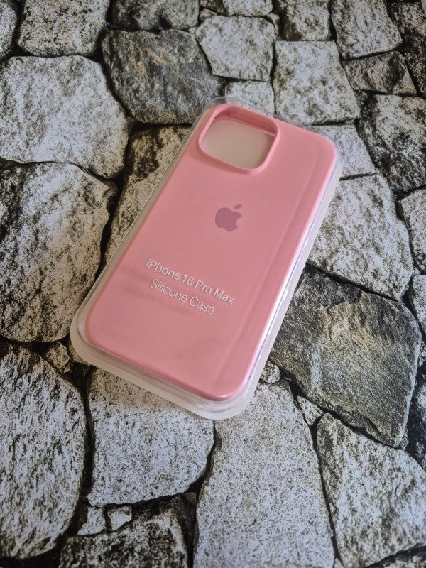 Producto - Funda silicone case logo Iphone 16 Pro Max rosa