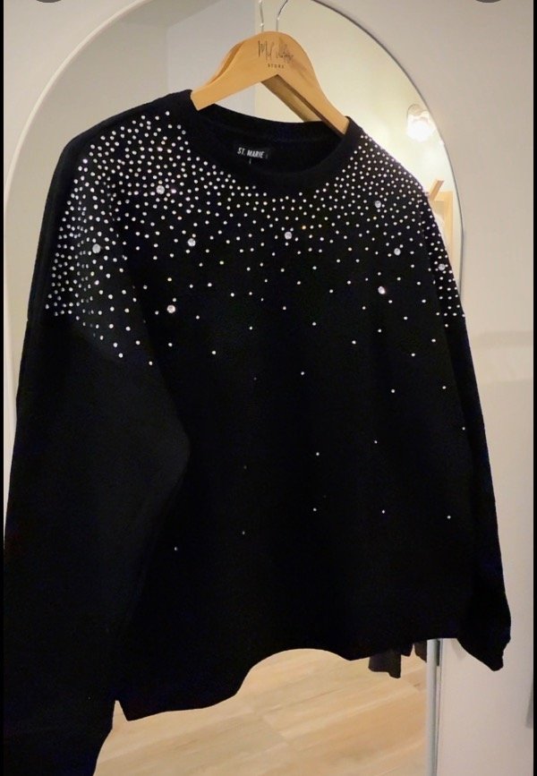 Producto - Buzo negro PORTEL St Marie Strass