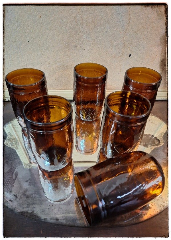 Producto - Vasos Vintage Color Ámbar Rigollou