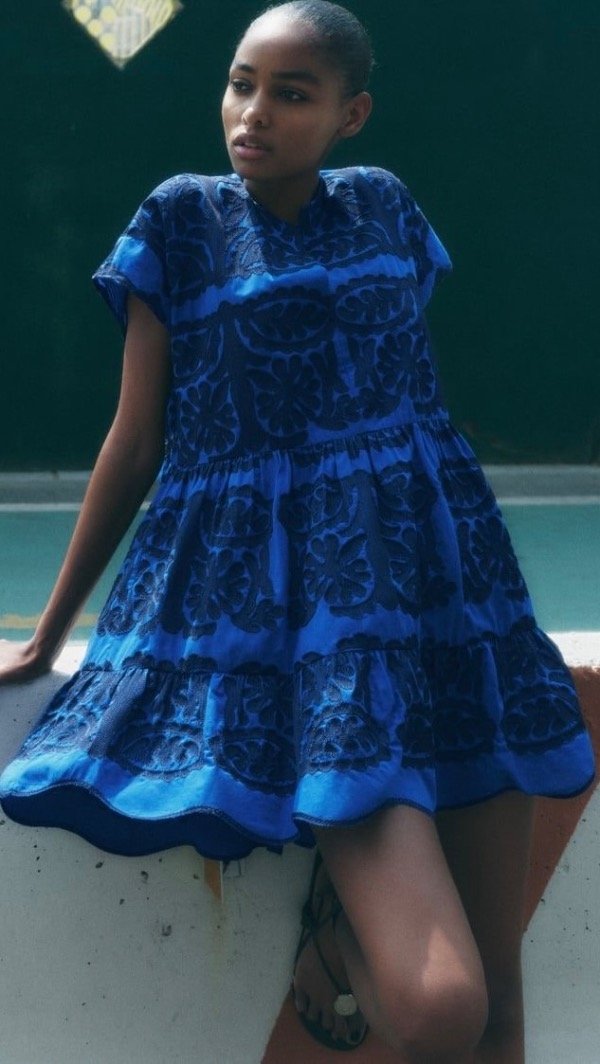 Producto - Vestido embroidered blue Zara