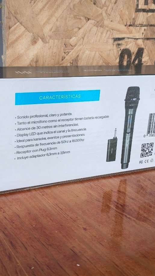 Producto - Microfono Inalambrico Recargable Karaoke Netmak 30m Negro - 1