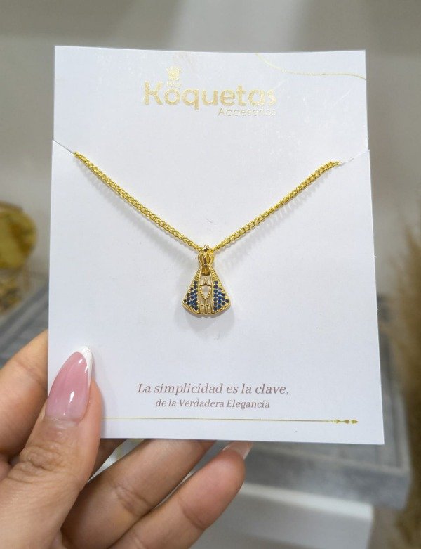 Producto - Virgen del Valle  Azul en Goldfilled - 1