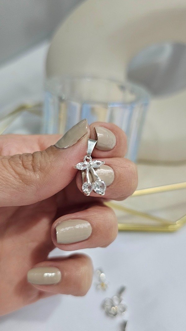 Producto - Dije cerezas cubic 1,7cm. Plata