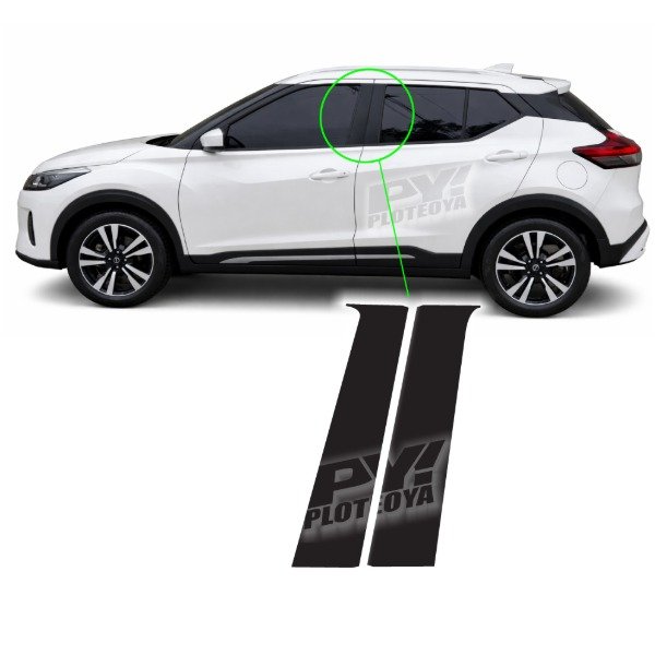 Producto - Calcos Parantes Para Nissan Kicks 2017 al 2025 Centrales Lado Conductor