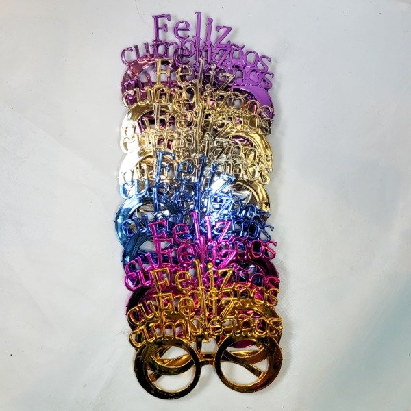Producto - Lentes FELIZ CUMPLEAÑOS x12un colores surtidos - 1