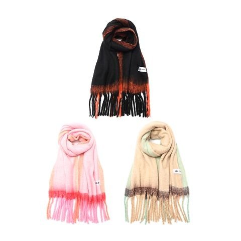 Producto - RUANA BICOLOR CON FLECOS 190X38CM