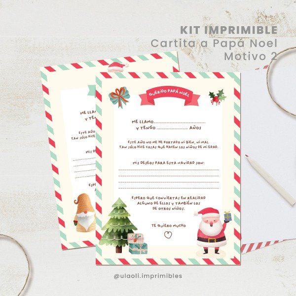 Producto - Kit Imprimible Cartita a Papá Noel - Motivo 2
