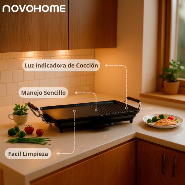 Producto - Parrilla Grill Eléctrica -2000w -Antiadherente -5 Niv -Novohome (NH-GR70) - 1
