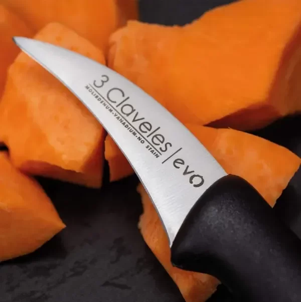 Producto - Cuchillo Mondador Evo 6 Cm Acero Inoxidable 3 Claveles Negro
