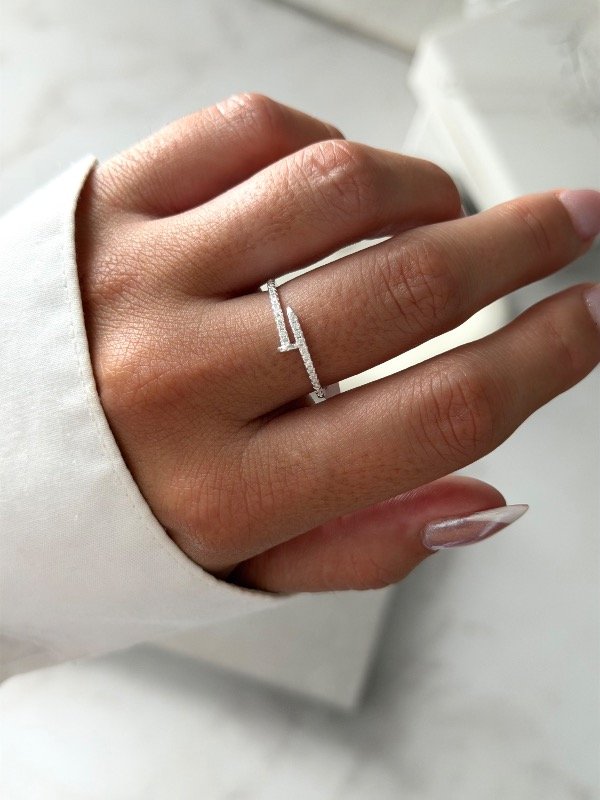 Producto - Anillo clavo cubic plata