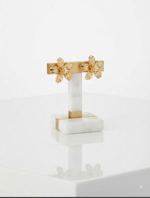 Producto - AROS PASANTES FLOR DORADA - 1