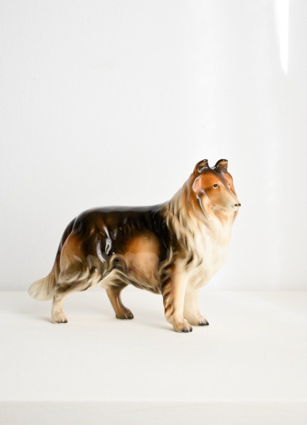 Producto - Perrito figura Collie de cerámica - Japón - 1