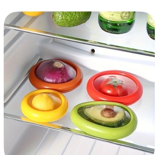 Producto - Set de 4  Guarda Frutas y Verduras Frescas siliconado