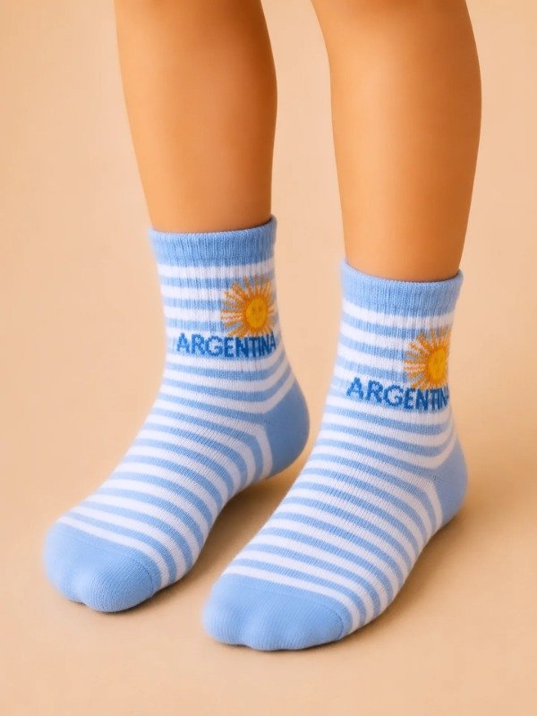 Producto - MEDIAS INFANTILES ARG CELESTE Y BLANCO