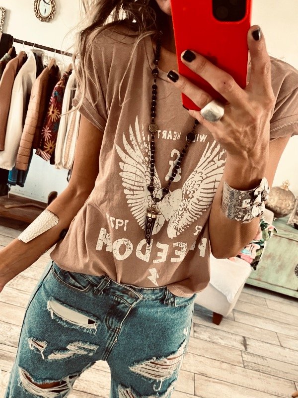 Producto - Remera freedom rosa - 0