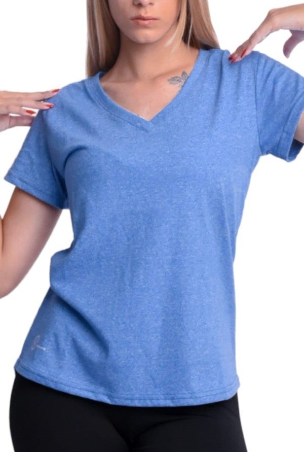 Producto - Remera Algodón Moliné Jaspeado Cuello V