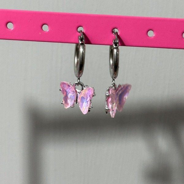 Producto - Aros Maripositas Rosadas