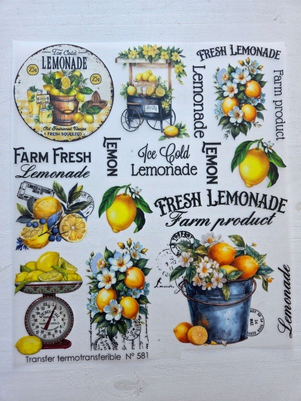 Producto - Transfer termotransferible LIMONES 23 x 30cm