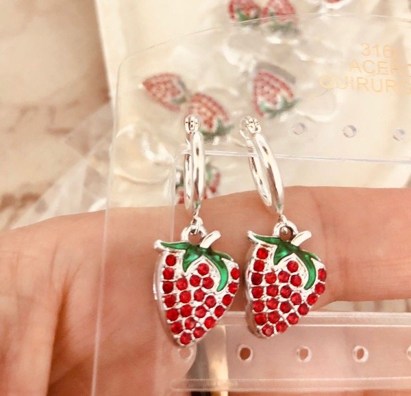 Producto - Blíster Frutillas XL x 12 pares Acero Blanco