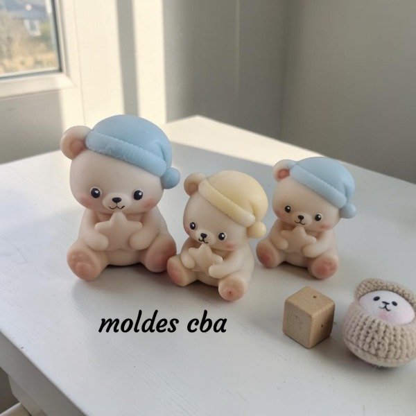 Producto - Molde osito bebé varón CHICO gorro y estrella - 1