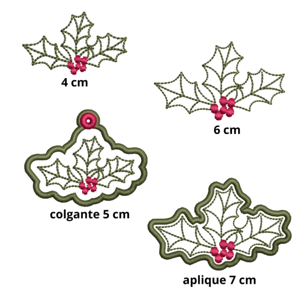 Producto - Hojita muérdago navidad x 4 diseños