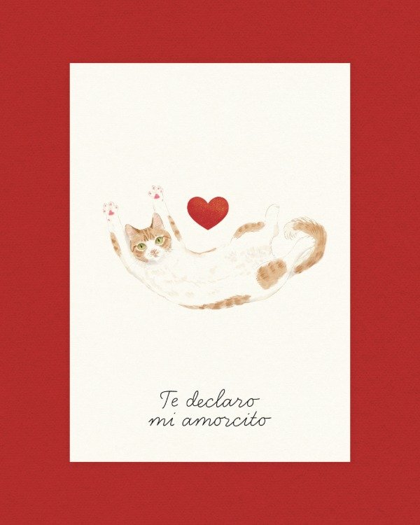 Producto - Postal Amorcito - blanco y naranja