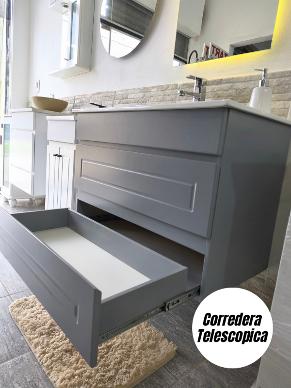 Producto - Vanitory de 80cm colgante gris - 6