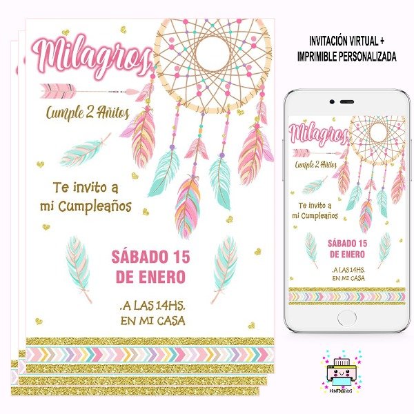 Producto - Tarjeta Invitación digital Atrapasueños