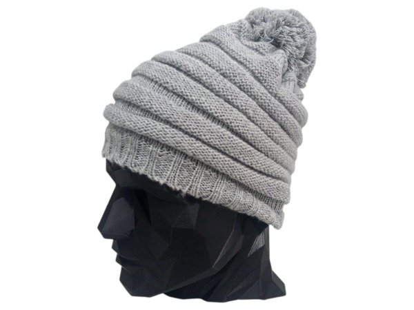 Producto - GORRO Morley horizontal c/pompón GRIS