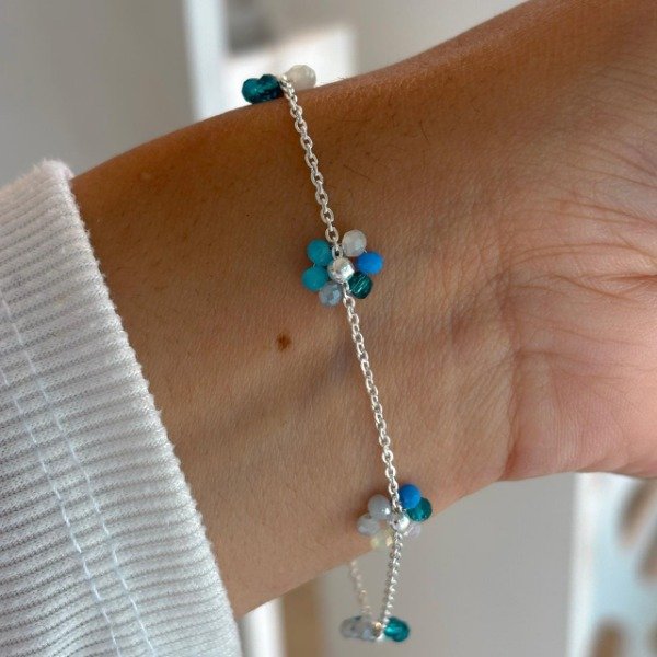 Producto - Pulsera con florcitas cristal (cod. 818)