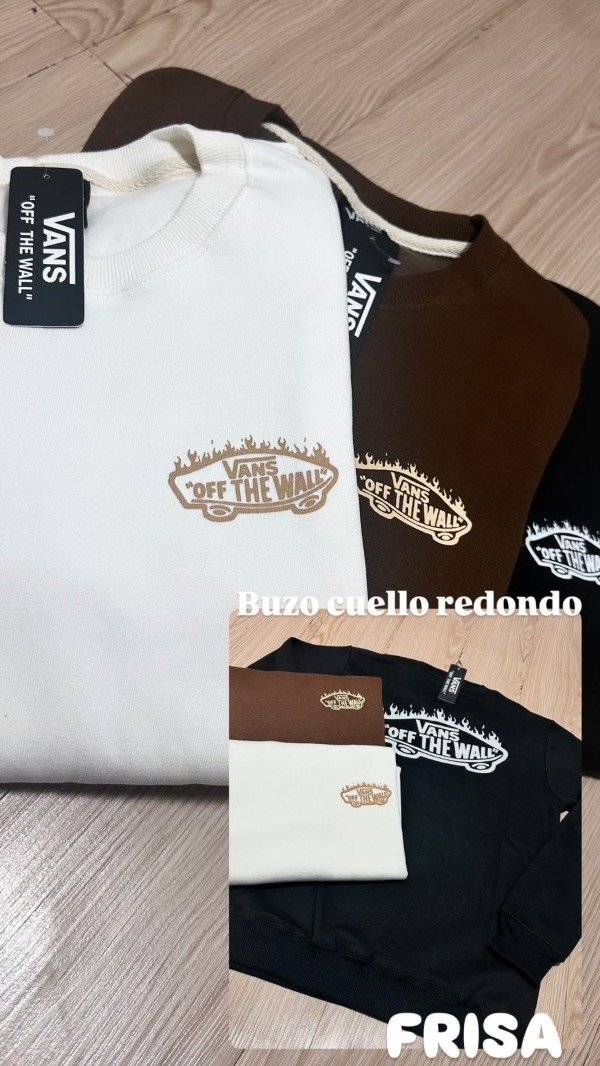 Producto - Buzo cuello redondo frisa VANS doble estampa (varios colores)