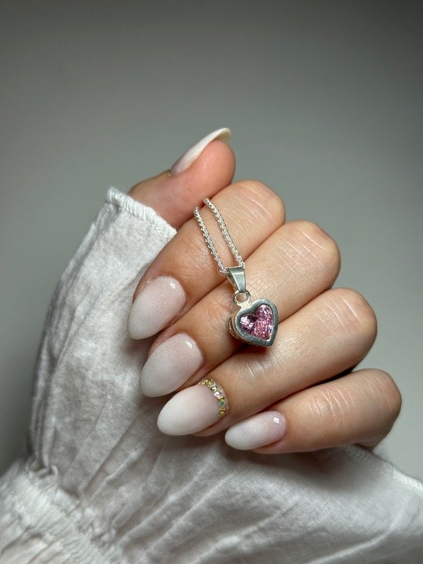 Producto - Dije piedra corazón rosa - 4