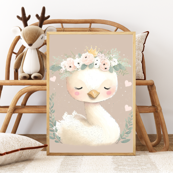 Producto - Lamina Vintage Bohemia de animales con Flores - LAM-K43