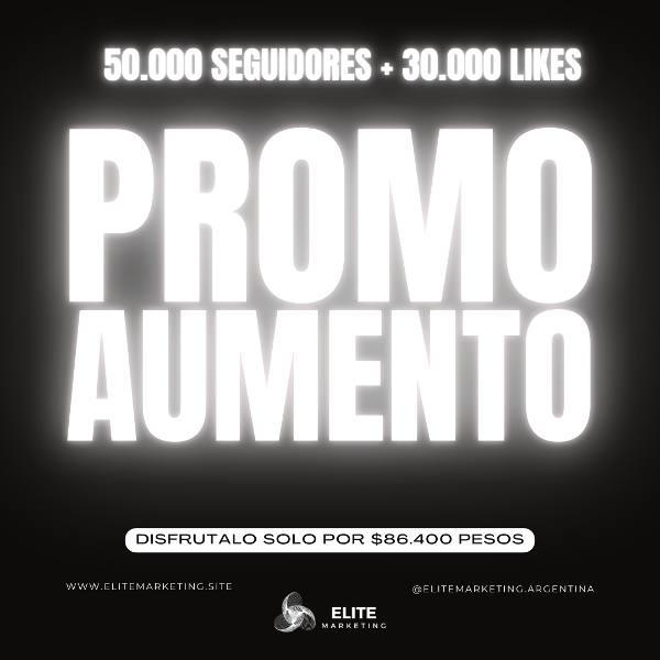 Producto - Promo Aumento: 50.000 Seguidores + 30.000 Likes Instagram