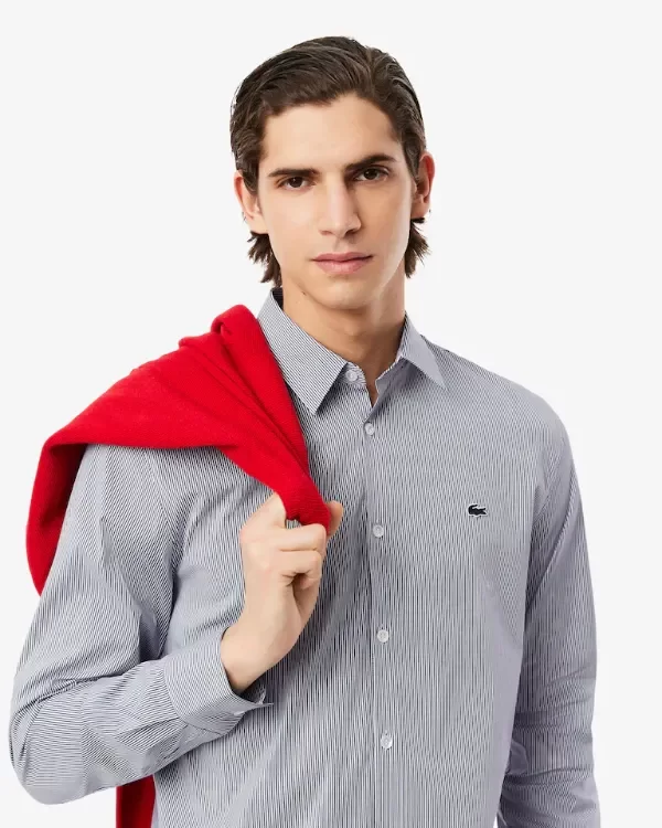Producto - Camisa lacoste de Poplin Rayada Elastizada Slim Fit