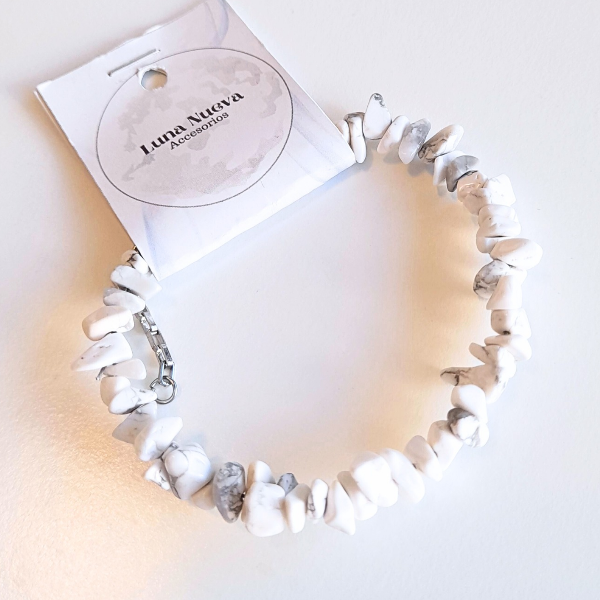 Producto - Pulsera escallas de Howlita Blanca
