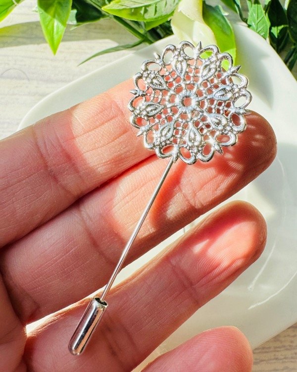 Producto - PRENDEDOR PIN SOLAPERO FILIGRANA PLATA
