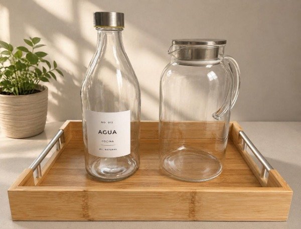 Producto - BANDEJA DE BAMBU CON ASAS METAL