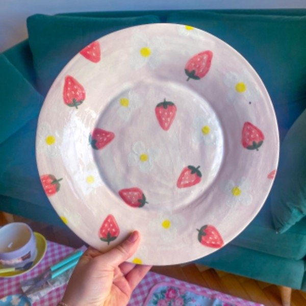 Producto - Plato XL Frutillas y margaritas